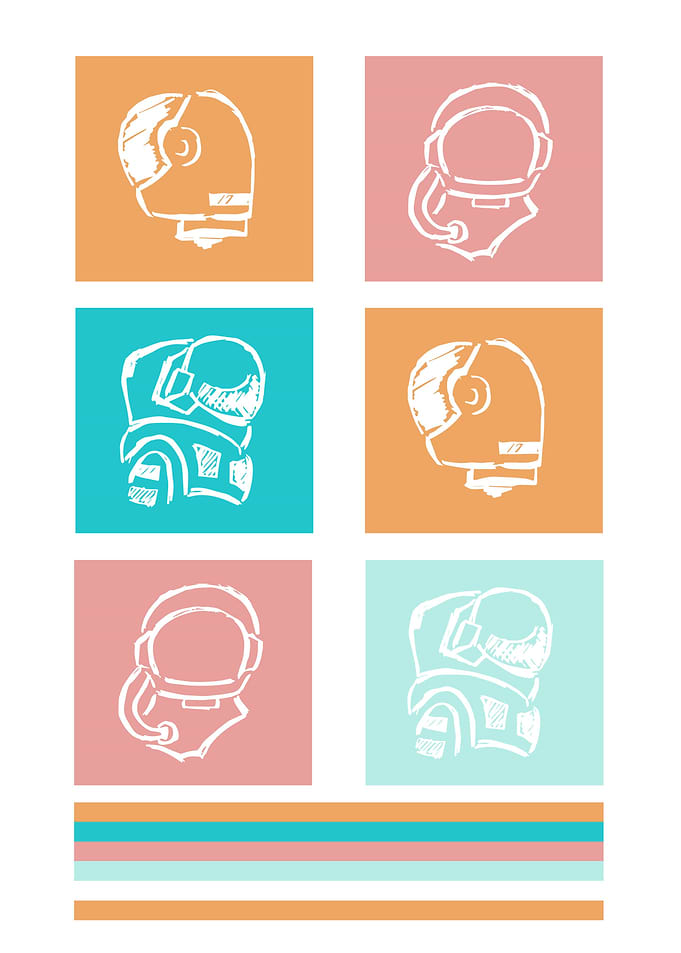 Astronaut Cute Colorful