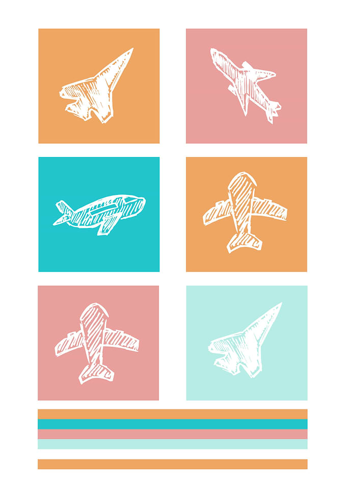 Airplane Cute Colorful 2