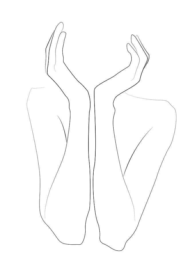 Hands on face lineart