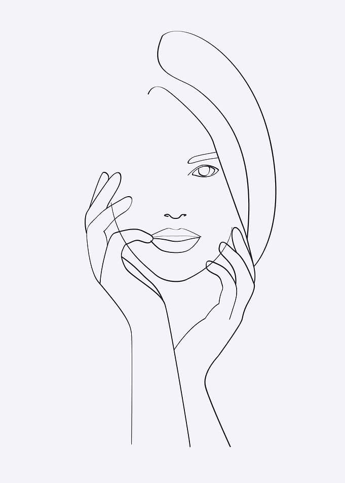 hands on face portrait