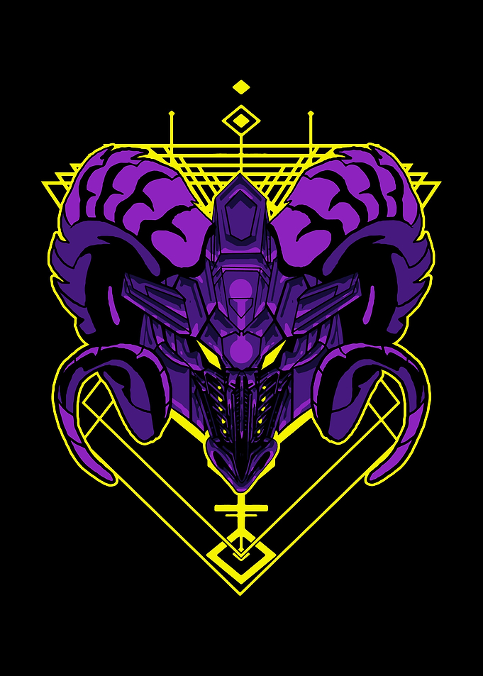 Purple Aries Robot Head