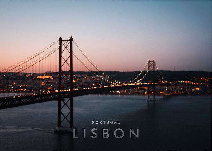 Lisbon skyline night