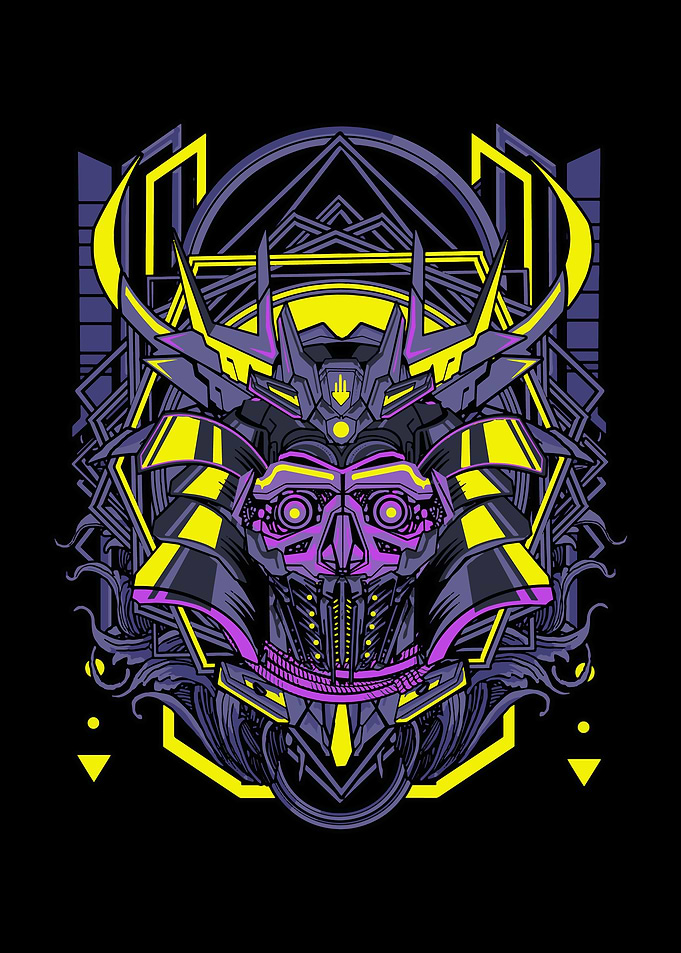 Purple Samurai Head