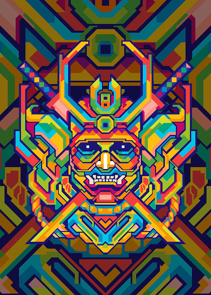 JAPANESE MASK POP ART