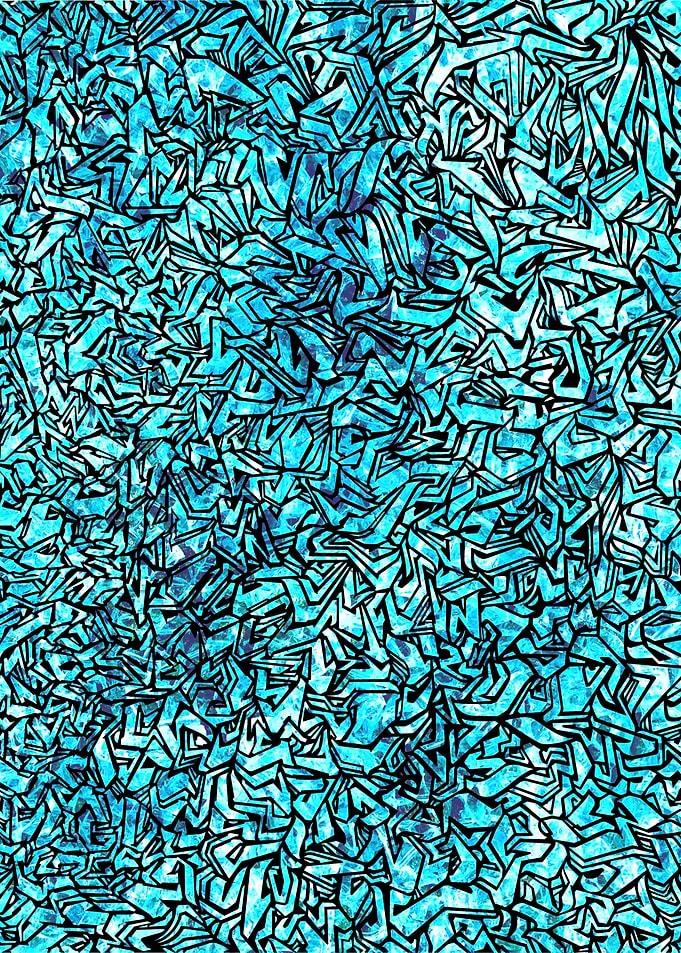 Blue Abstract Doodle