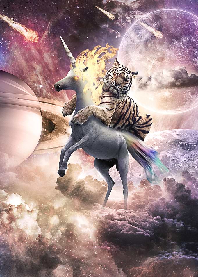 Tiger Riding Evil Unicorn