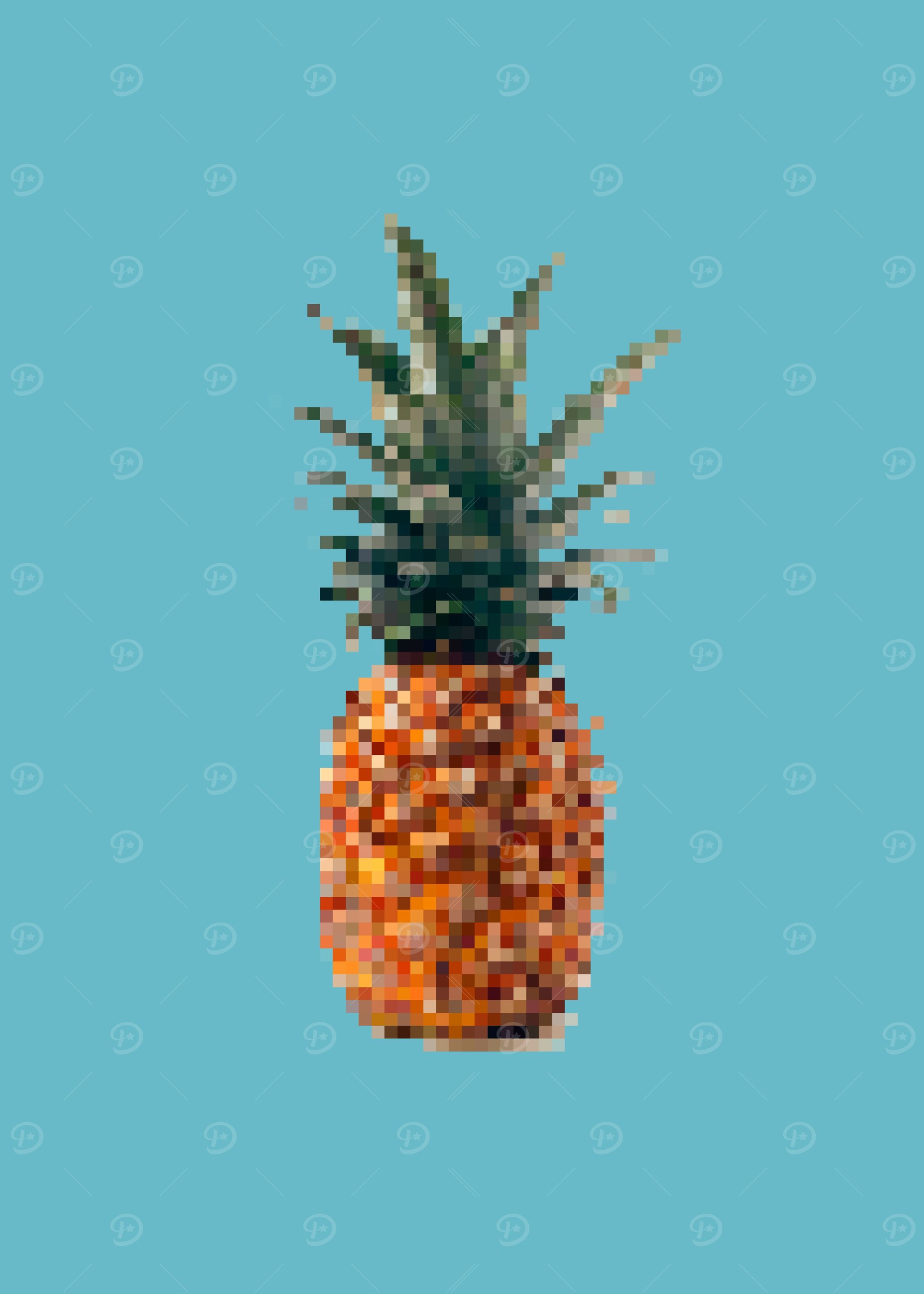 Fruit Pixel Art Pineapple