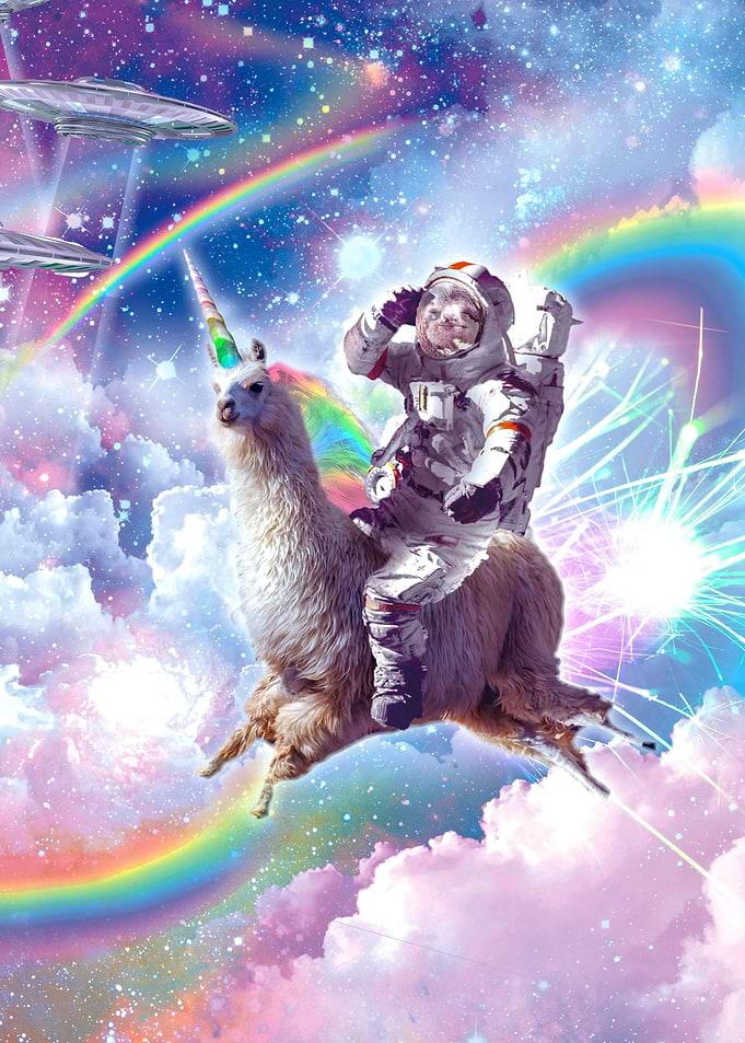 Astronaut Sloth Llama