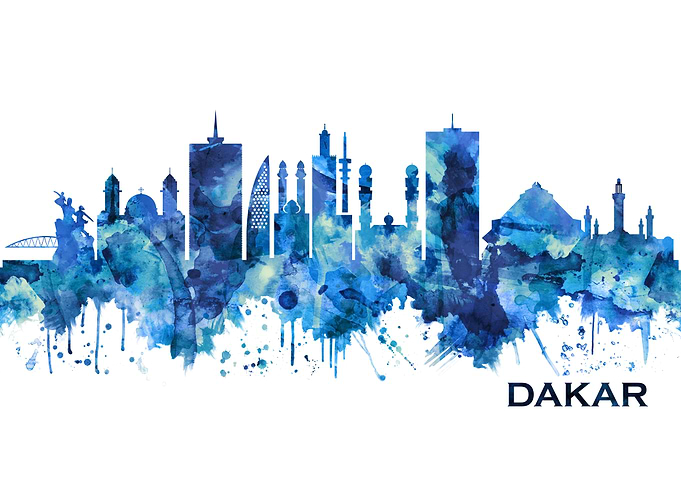 Dakar Senegal Skyline Blue