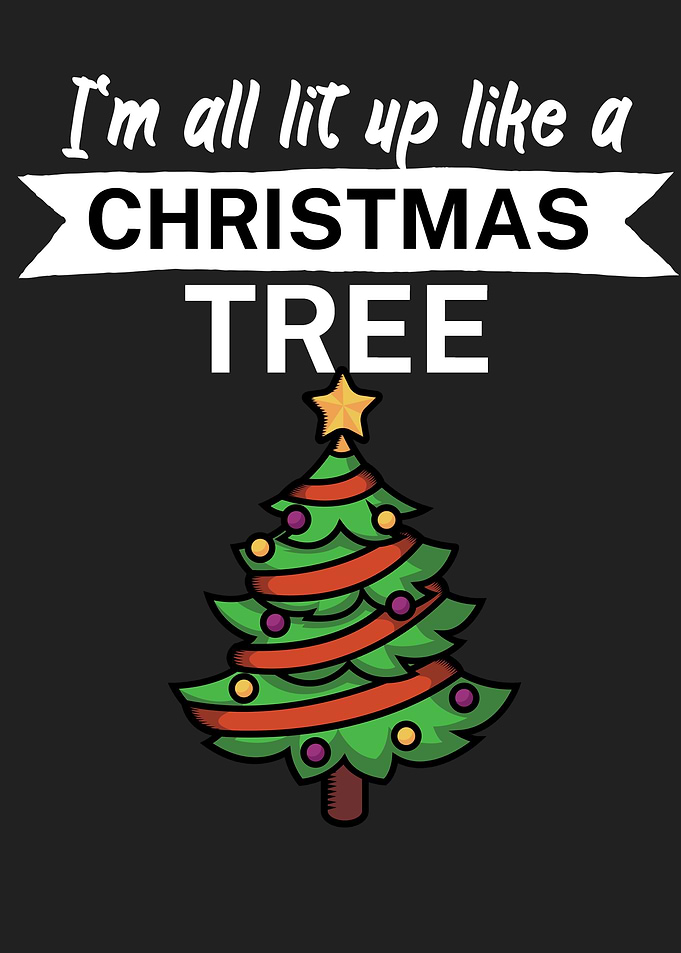 Lit up Christmas tree