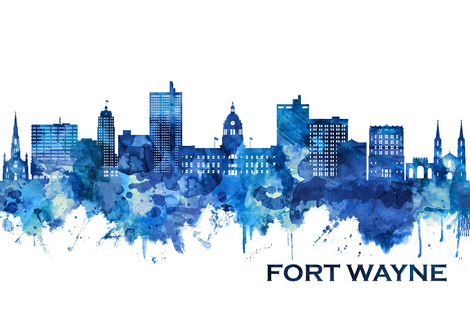 Fort Wayne Indiana Skyline