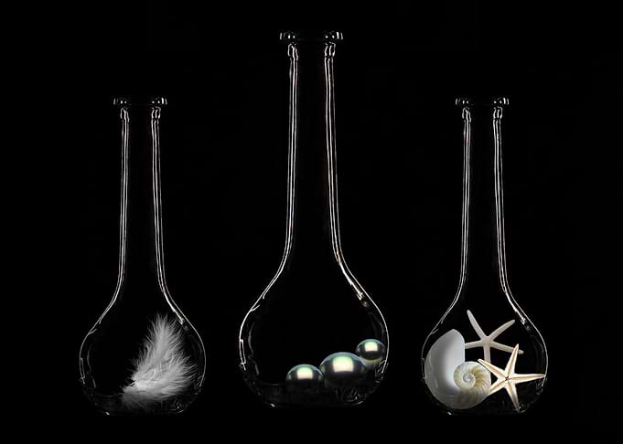 Bottles Feathers Pearl