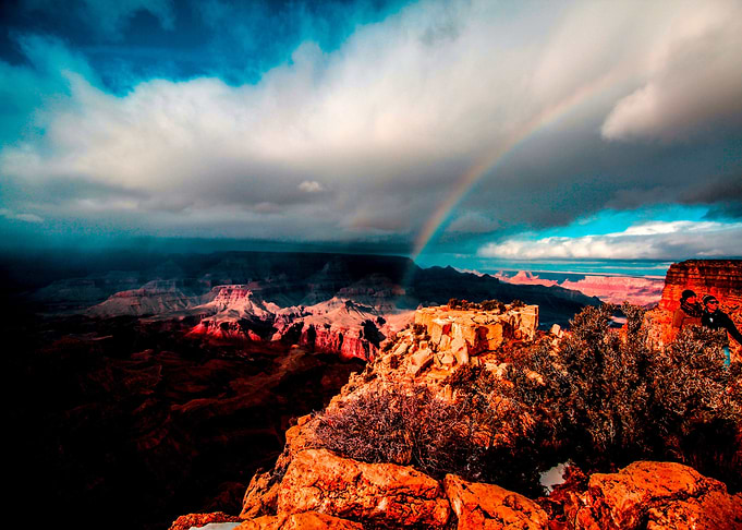 Rainbow on the mountains