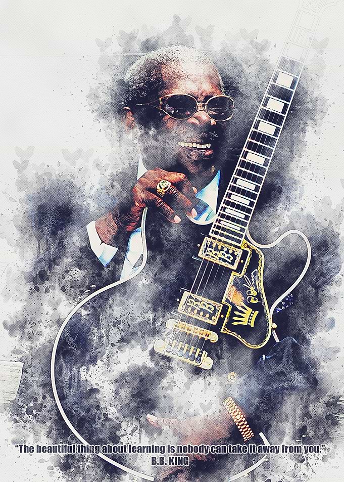 BB King Mixed Art Quotes