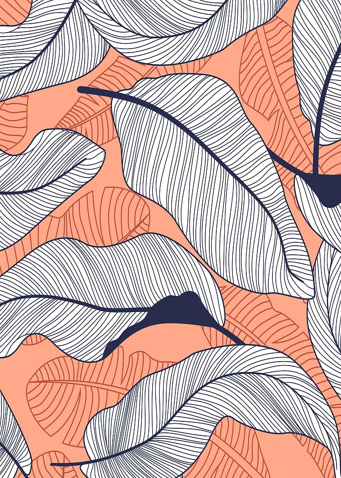 modern lined leaves