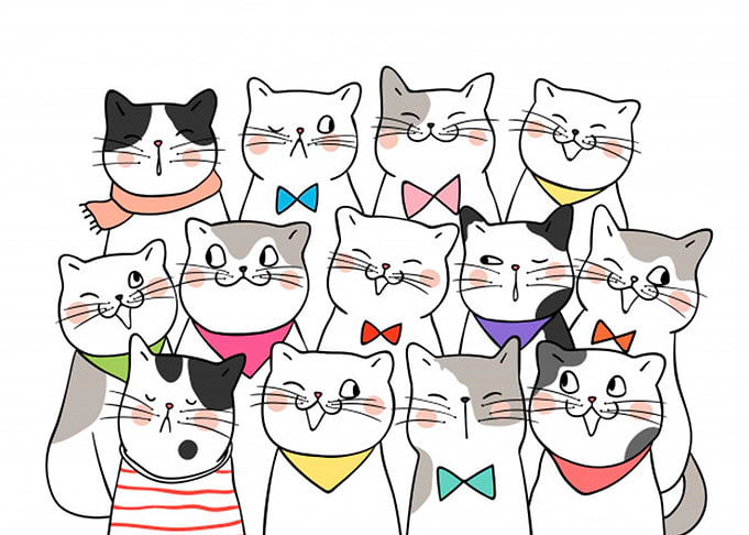 doodle love cat