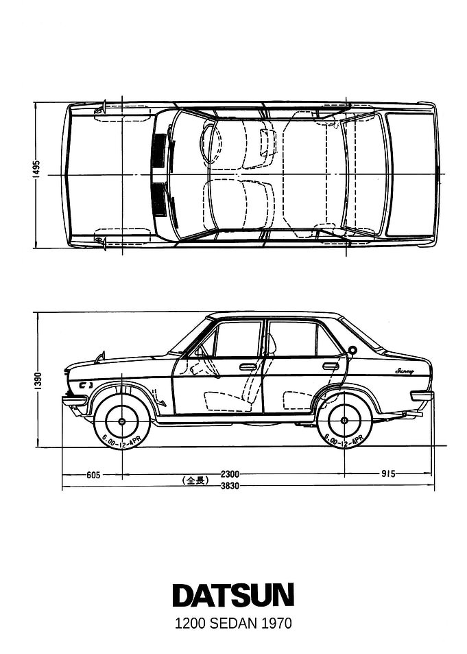 BNW Datsun 1200 Sedan 1970