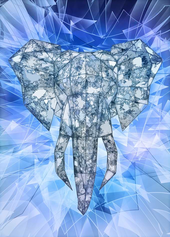 Origami Elephant white
