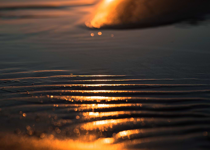 Beach sand during sunset