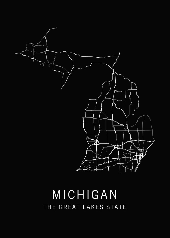 Michigan State Road Map