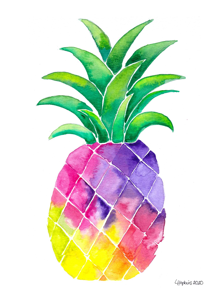 rainbow pineapple artwork