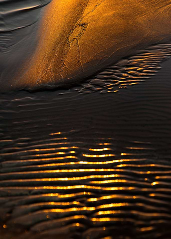 Beach sand during sunset