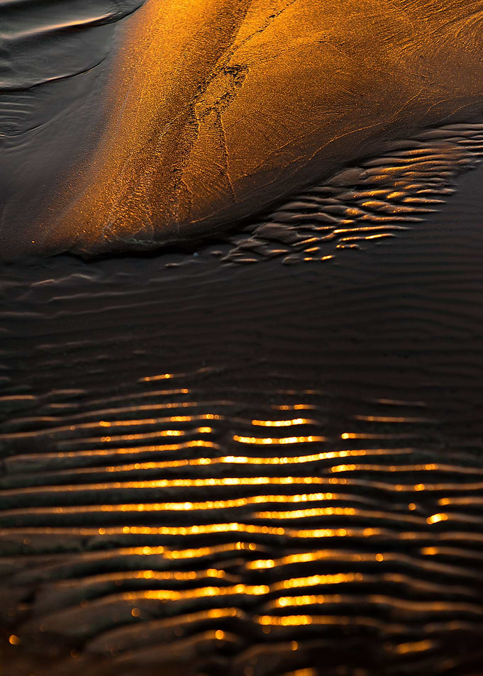 Beach sand during sunset