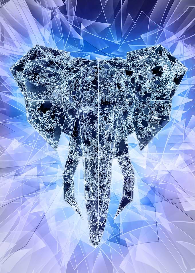 Origami Elephant black