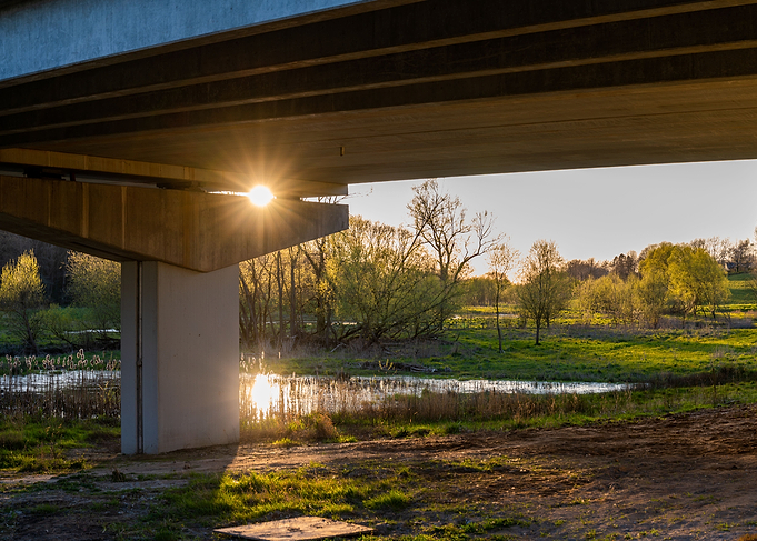 Under a bridge
