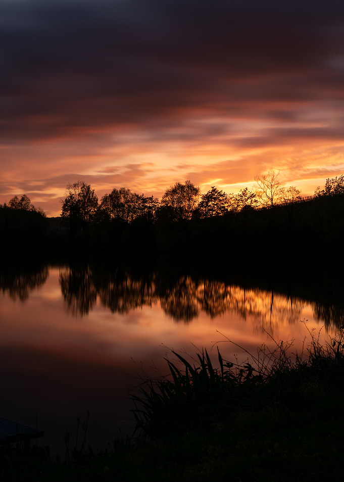 Sundown above lake