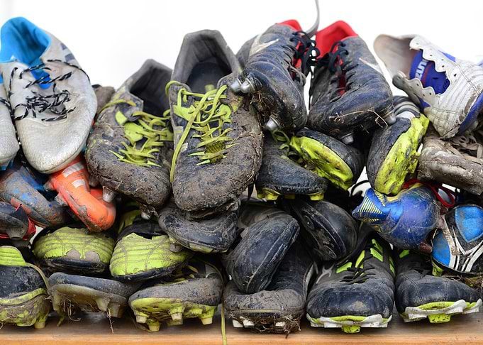dirty rugby shoes