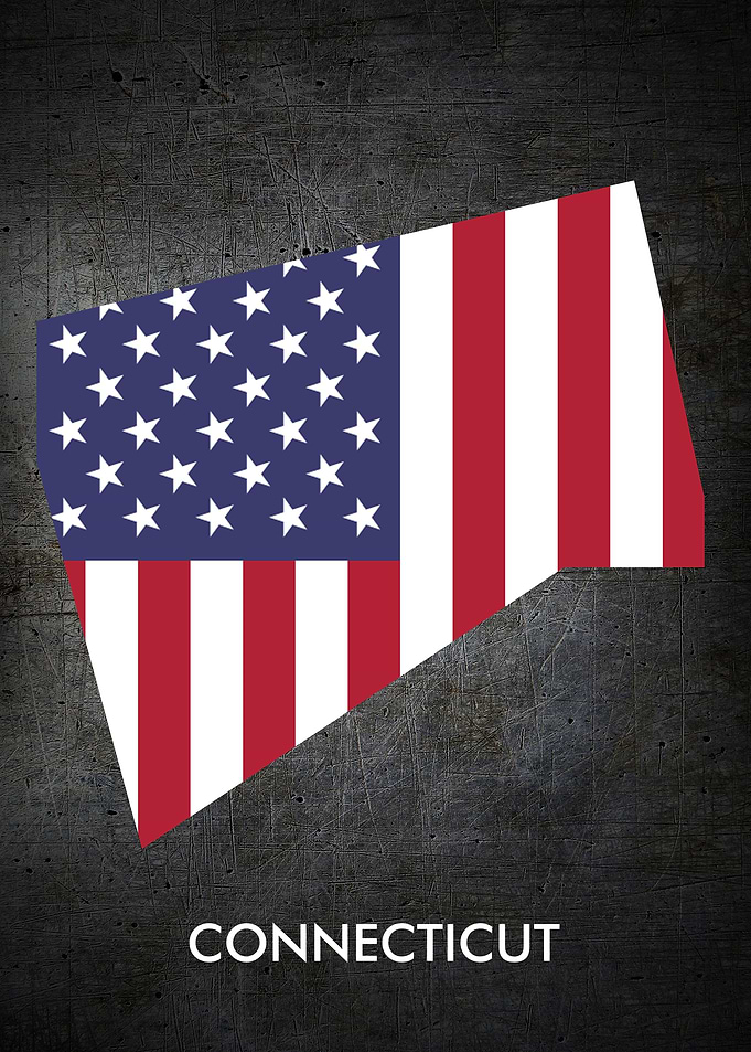 Connecticut Metal Flag