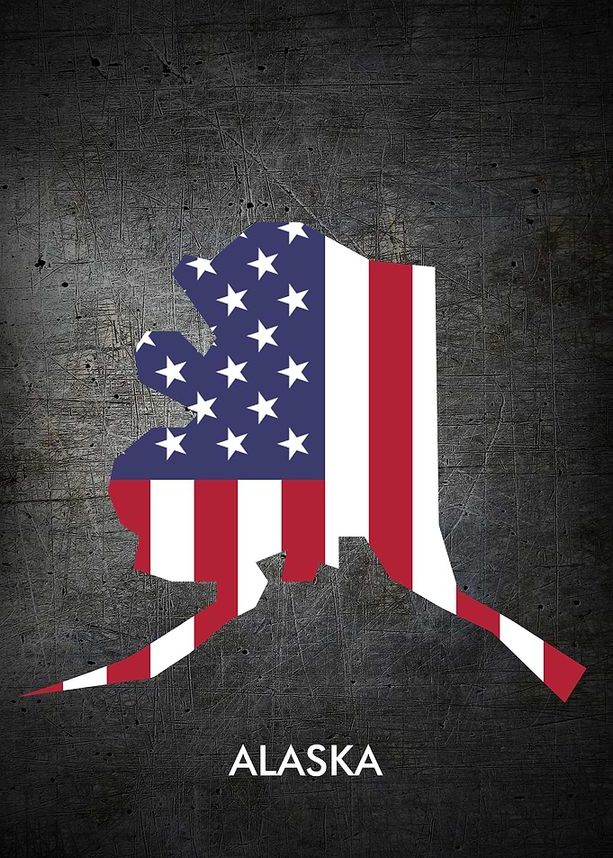 Alaska Metal Flag