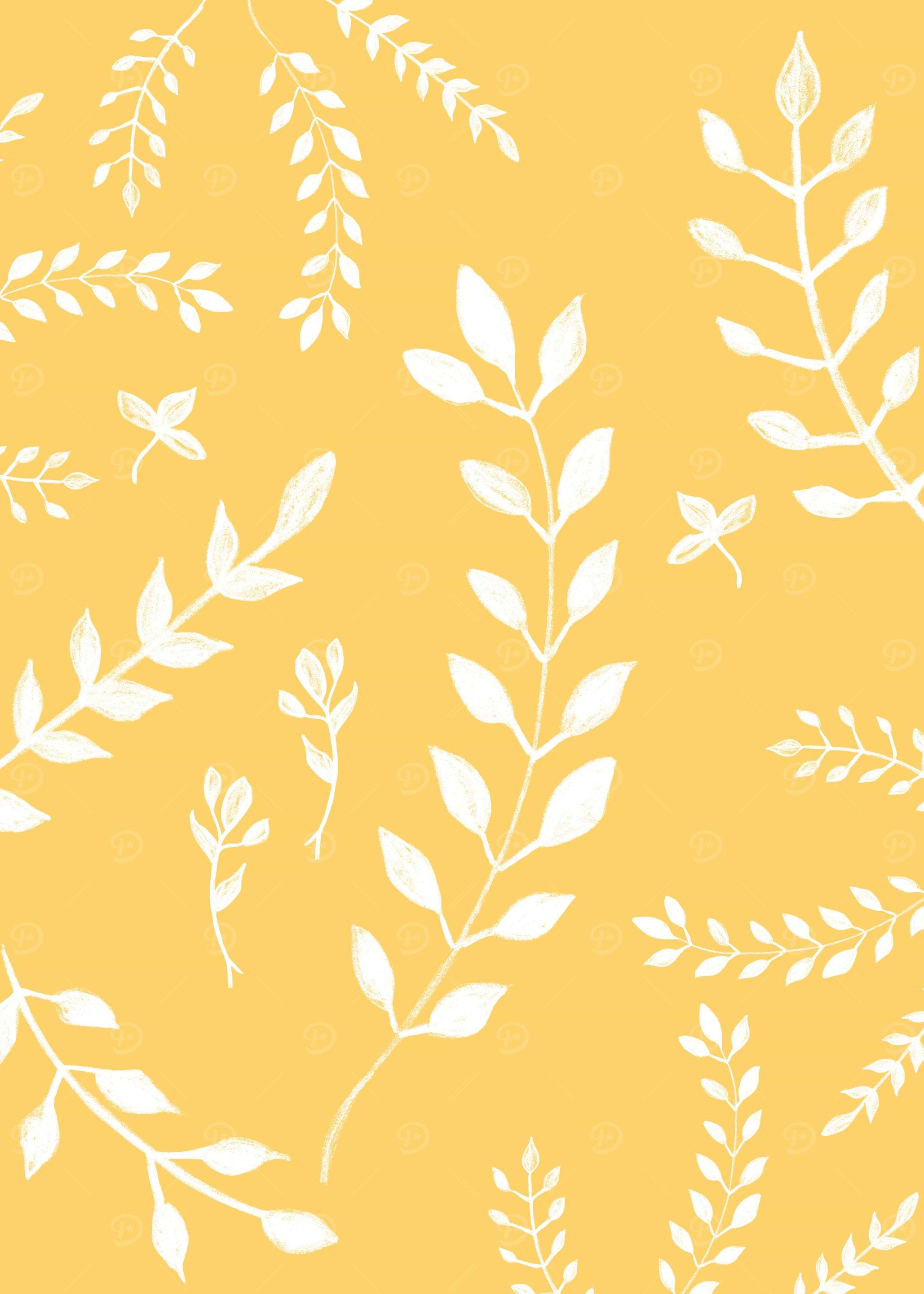 White Leaves Pattern 4