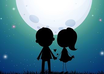 Couple on the moon