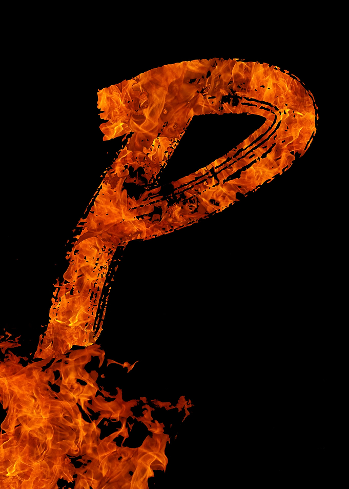Burning on Fire Letter P