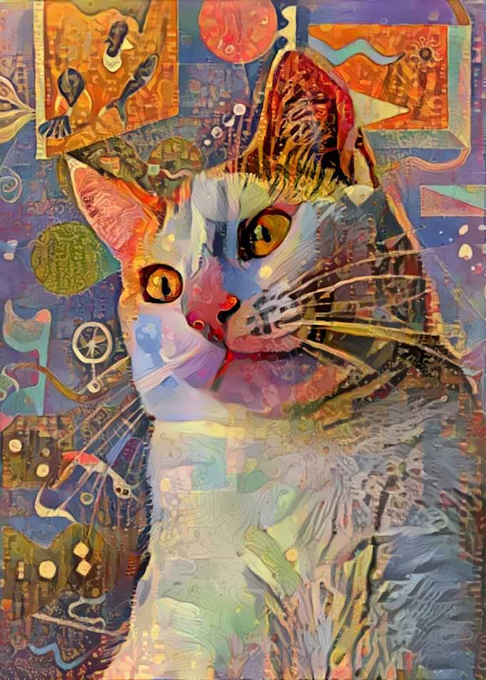 white cat surreal