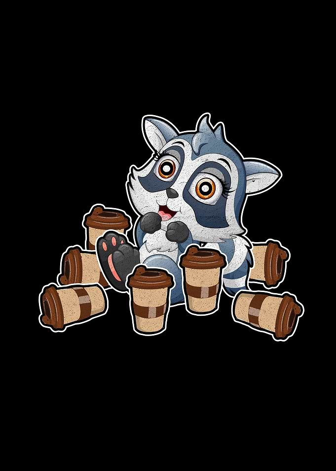 Raccoon Girl Coffee Mugs