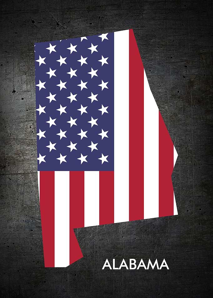 Alabama Metal Flag
