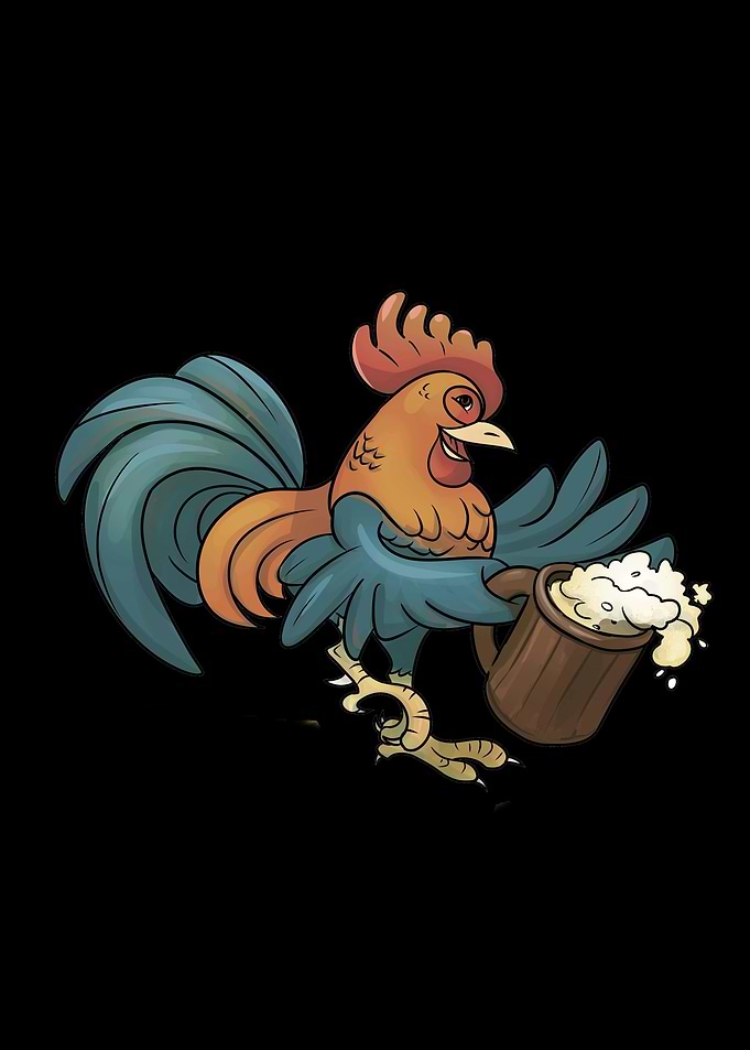 Rooster With Beer Mug