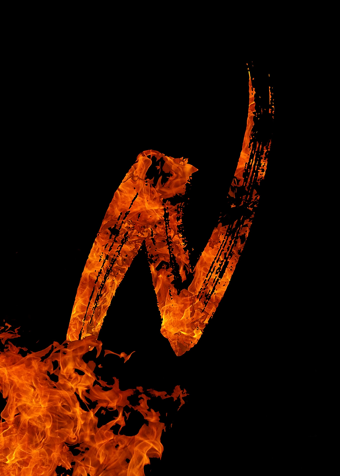 Burning on Fire Letter N
