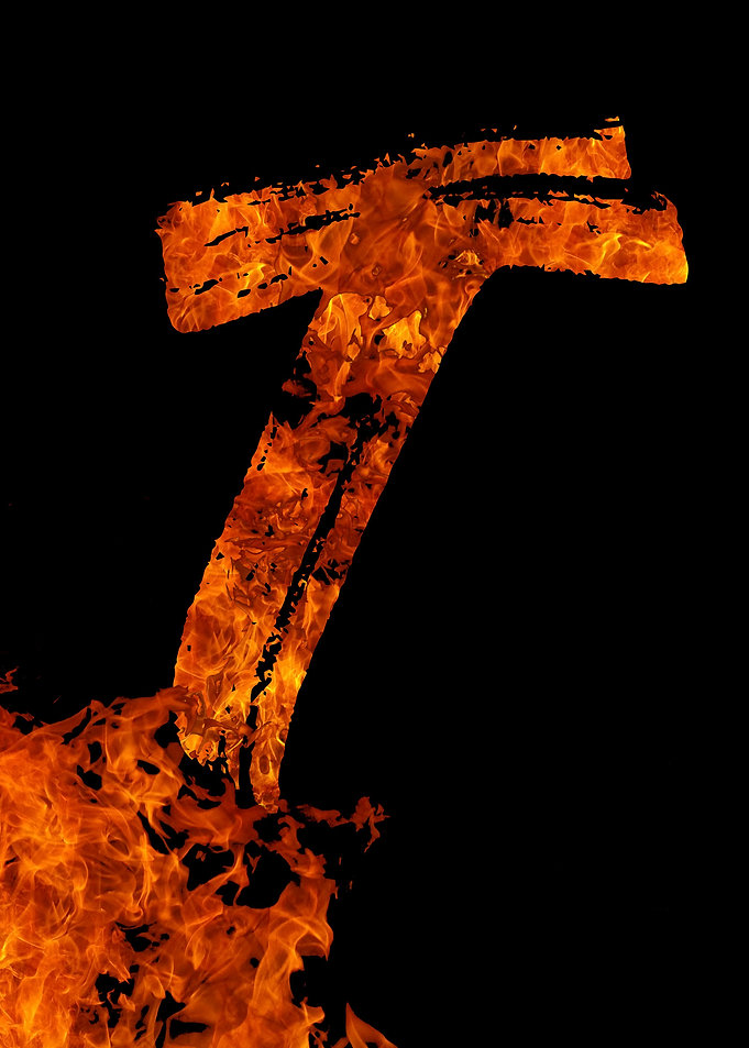 Burning on Fire Letter T