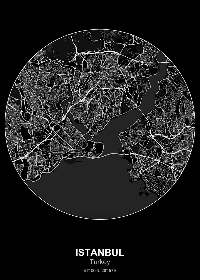 istanbul circle map black