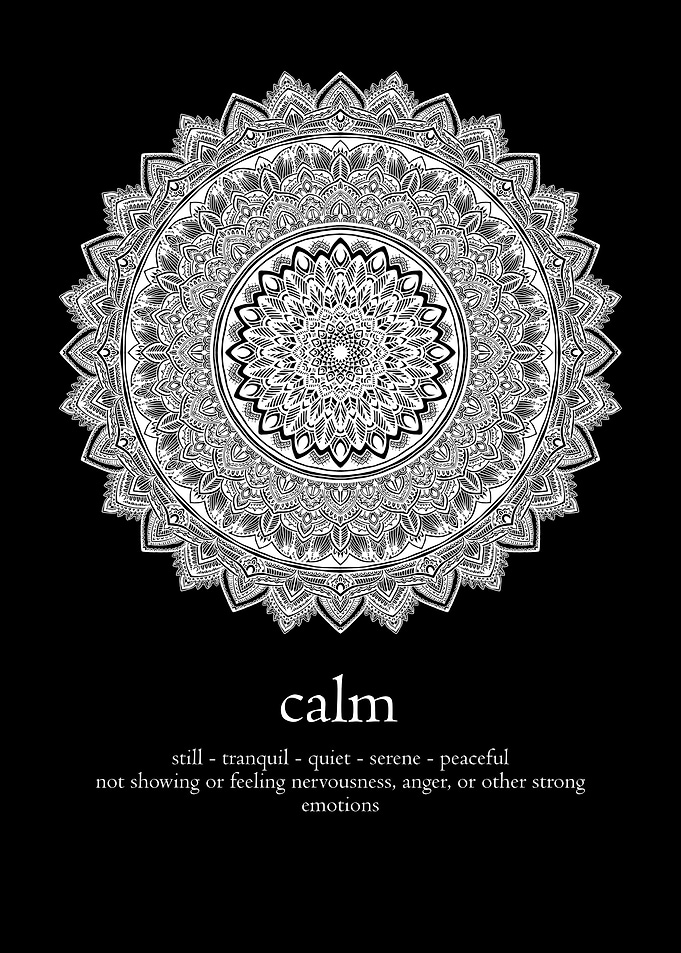 Mandala word calm