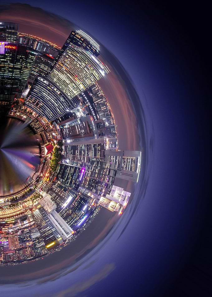 Tiny Planet Night City