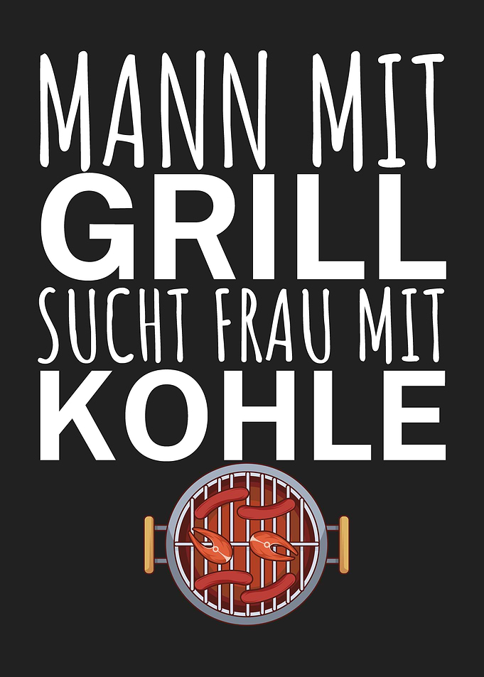Mann Grill Frau Kohle