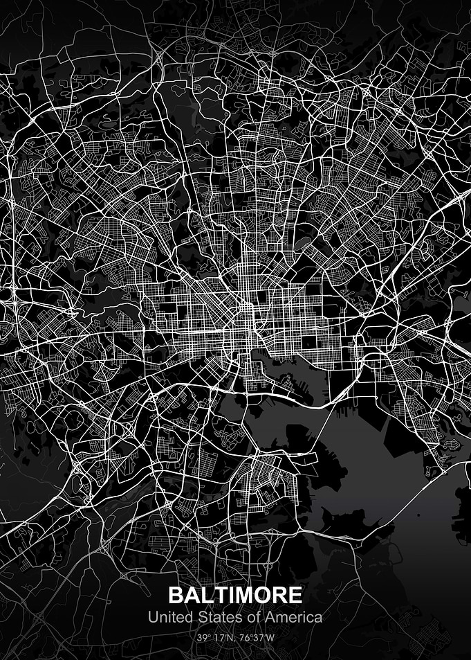 baltimore city map black