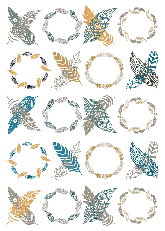 Xoxo Feathers Boho Art