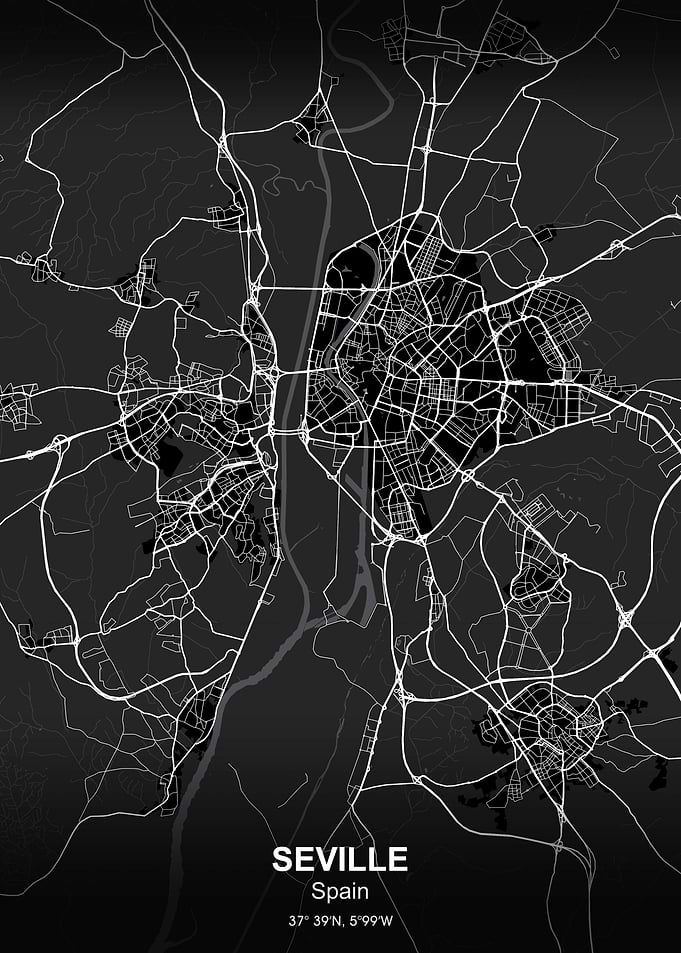 seville city map black