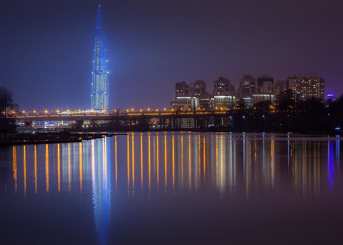 The Tower In The Night Fog